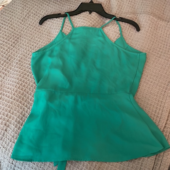 Chelsea , green , Wrap spaghetti strap blouse - Picture 6 of 6